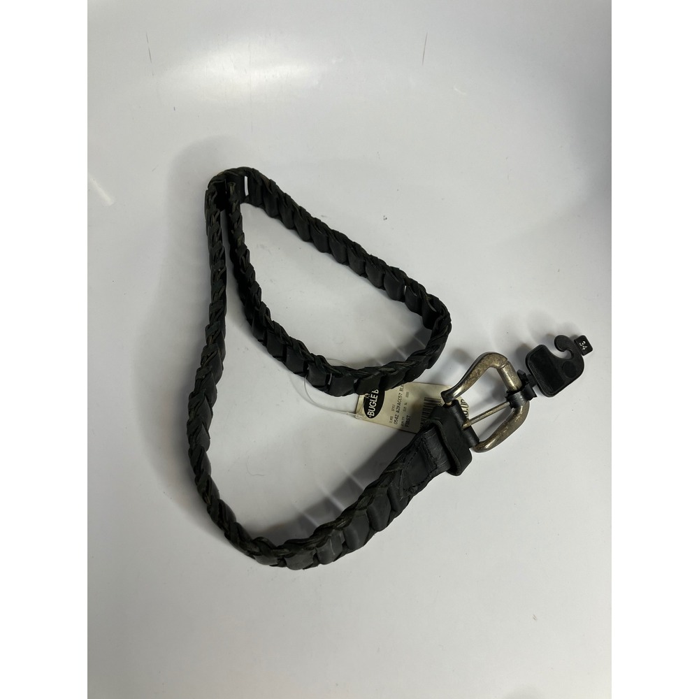 Bugle Boy black‎ leather belt vintage Y2K brand new men's size 34 Punk grunge